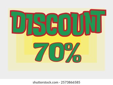 Big discount sale background. Discount illustration with large percentage numbers on a different colored background.