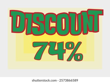 Big discount sale background. Discount illustration with large percentage numbers on a different colored background.