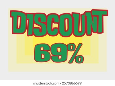 Big discount sale background. Discount illustration with large percentage numbers on a different colored background.