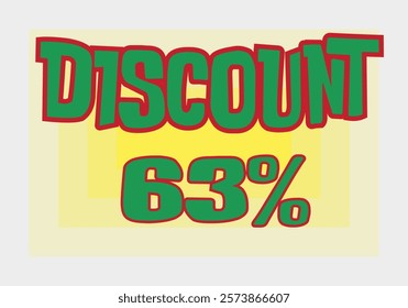 Big discount sale background. Discount illustration with large percentage numbers on a different colored background.