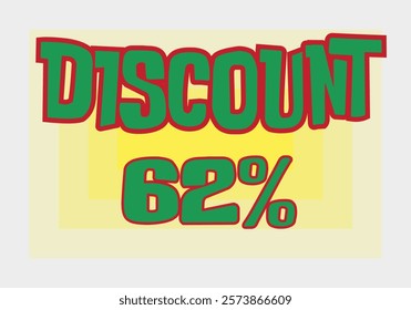 Big discount sale background. Discount illustration with large percentage numbers on a different colored background.