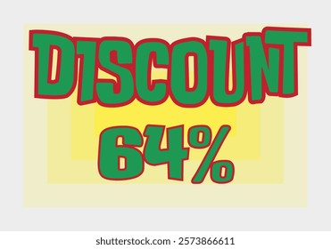 Big discount sale background. Discount illustration with large percentage numbers on a different colored background.