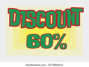 Big discount sale background. Discount illustration with large percentage numbers on a different colored background.