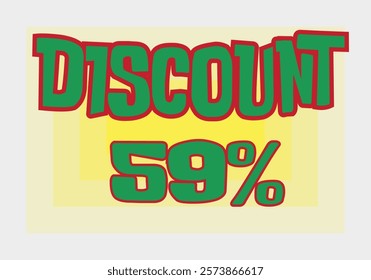 Big discount sale background. Discount illustration with large percentage numbers on a different colored background.