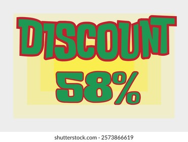 Big discount sale background. Discount illustration with large percentage numbers on a different colored background.