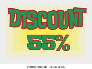 Big discount sale background. Discount illustration with large percentage numbers on a different colored background.