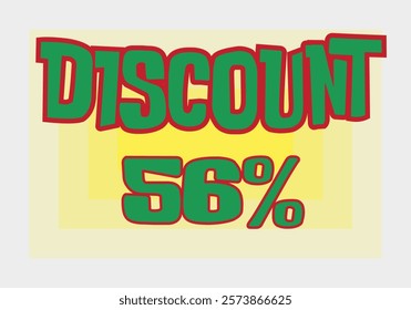 Big discount sale background. Discount illustration with large percentage numbers on a different colored background.