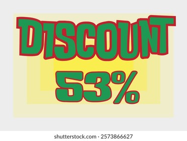 Big discount sale background. Discount illustration with large percentage numbers on a different colored background.