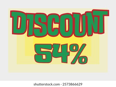 Big discount sale background. Discount illustration with large percentage numbers on a different colored background.