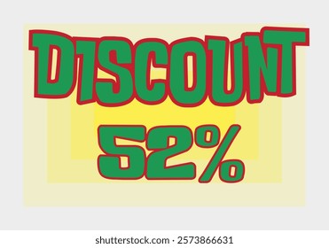 Big discount sale background. Discount illustration with large percentage numbers on a different colored background.