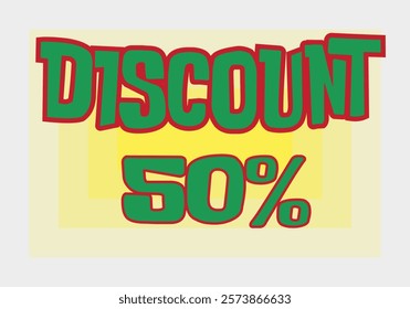 Big discount sale background. Discount illustration with large percentage numbers on a different colored background.