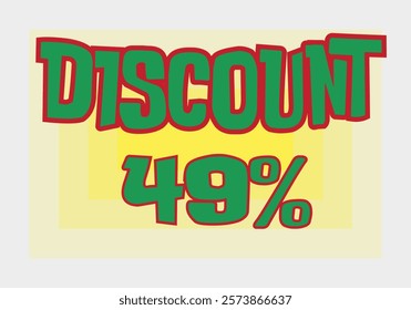 Big discount sale background. Discount illustration with large percentage numbers on a different colored background.