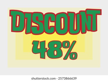 Big discount sale background. Discount illustration with large percentage numbers on a different colored background.