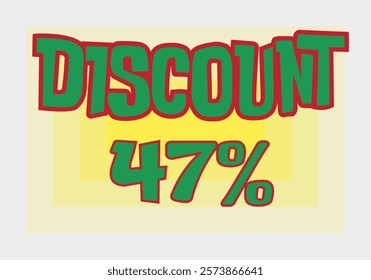 Big discount sale background. Discount illustration with large percentage numbers on a different colored background.