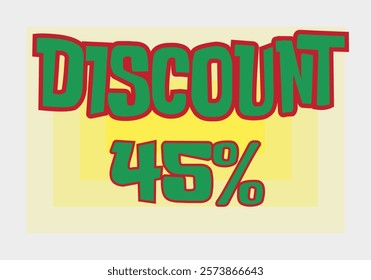 Big discount sale background. Discount illustration with large percentage numbers on a different colored background.