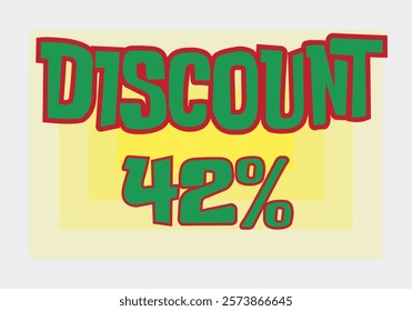 Big discount sale background. Discount illustration with large percentage numbers on a different colored background.