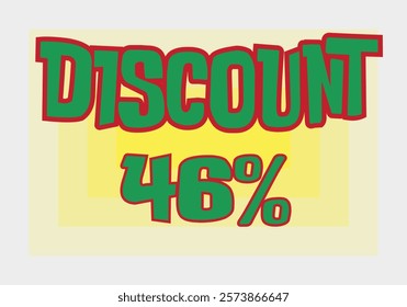 Big discount sale background. Discount illustration with large percentage numbers on a different colored background.