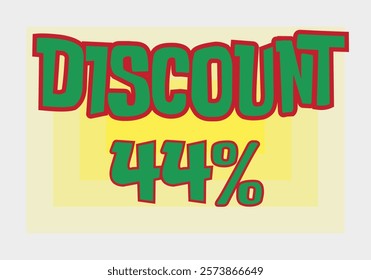 Big discount sale background. Discount illustration with large percentage numbers on a different colored background.