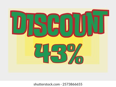 Big discount sale background. Discount illustration with large percentage numbers on a different colored background.