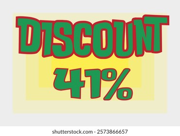 Big discount sale background. Discount illustration with large percentage numbers on a different colored background.