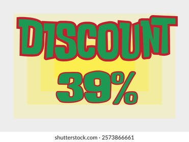 Big discount sale background. Discount illustration with large percentage numbers on a different colored background.