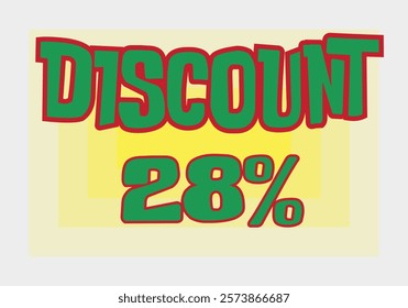 Big discount sale background. Discount illustration with large percentage numbers on a different colored background.