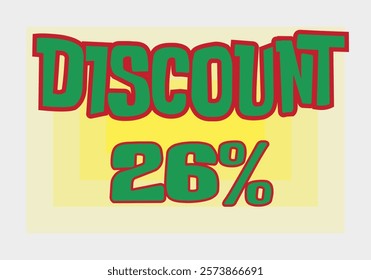 Big discount sale background. Discount illustration with large percentage numbers on a different colored background.