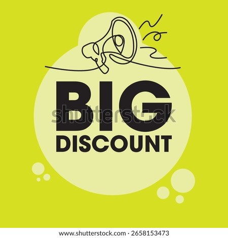 Big discount sign, label clip art flat design.