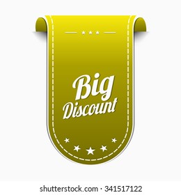 Big Discount Yellow Vector Icon Design