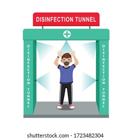 Big Disinfection Tunnel Vector Illustration.