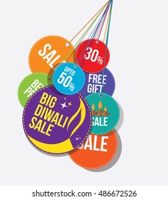 Big Diwali Sale Discount Tags - Big Diwali Sale Colorful  Hanging Tags, Labels & Stickers