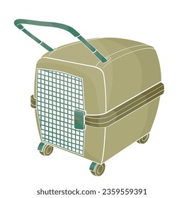 big dog carrier for travel color vector illustration