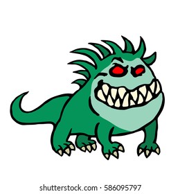 big dog from hell. cute monster. vector illustration