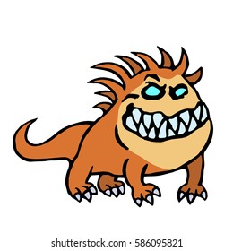 big dog from hell. cute monster. vector illustration