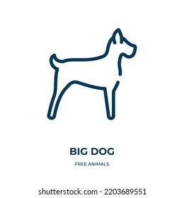 Big dog icon. Linear vector illustration from free animals collection. Outline big dog icon vector. Thin line symbol for use on web and mobile apps, logo, print media.