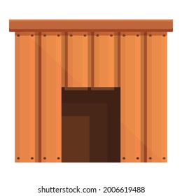 Big dog kennel icon cartoon vector. Cute dog home. Puppy house