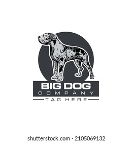 DISEÑO DE VECTOR DE LOGOTIPO DE PERRO GRANDE