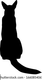 big dog sittinh from behind silhouette vector isolated on white background