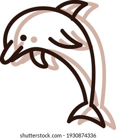 Big dolphin, illustration, vector on white background.