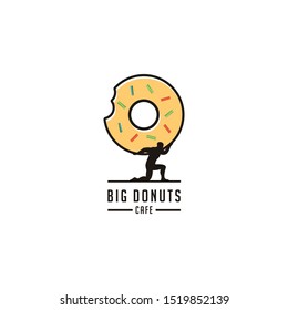 big donuts logo. sweet food icon cafe logo poster vector illustration