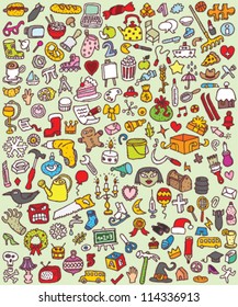 Big Doodle Icons Set : collection of numerous small hand-drawn illustrations (vignette) : No. 7
