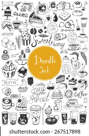 Big doodle set - Coffee, tea, bakery