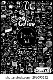 Big doodle set - Coffee, tea, bakery