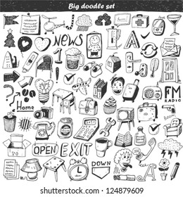 Big Doodle Set Design Element Stock Vector (Royalty Free) 124879609