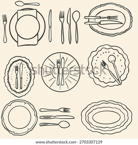 Big Doodle Set of Festive Tableware Elements