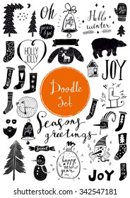 Juego de doodles grandes - Invierno