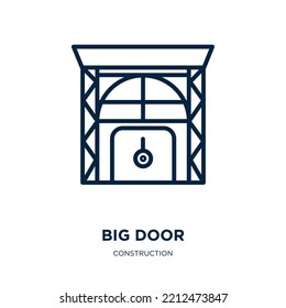 big door icon from construction collection. Thin linear big door, big, door outline icon isolated on white background. Line vector big door sign, symbol for web and mobile