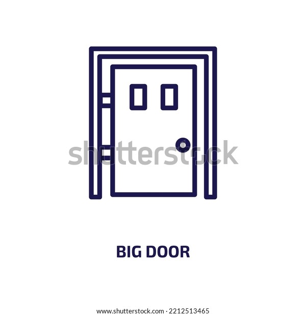 big door icon from\
construction collection. Thin linear big door, door, business\
outline icon isolated on white background. Line vector big door\
sign, symbol for web and\
mobile