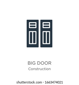 Vektorillustration der großen Türsymbol. Trendy flache große Türsymbol aus der Bausammlung einzeln auf weißem Hintergrund. Vektorillustration-Illustration kann für Web- und Mobile-Grafikdesign, Logo, eps10 verwendet werden