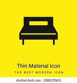 Icono de material amarillo brillante mínimo de la cama doble grande